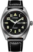 Citizen Miesten kello BM8560-29E Garrison Musta/Nahka Ø42 mm