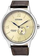 Citizen Miesten kello NJ0090-30P Titanium Samppanja/Nahka Ø42 mm