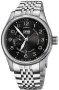 Oris Miesten kello 01 745 7688 4064-07 8 22 30 Aviation Musta/Teräs