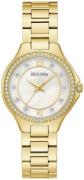 Bulova Naisten kello 98L295 Crystal Valkoinen/Kullansävytetty teräs