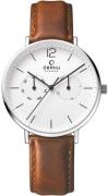 Obaku Miesten kello V182GMCWRN Flod Valkoinen/Nahka Ø41 mm