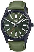 Casio Miesten kello MTP-VD02BL-3EUDF Classic Vihreä/Nahka Ø41 mm