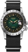 Glycine Miesten kello GL0476 Airman Vintage Vihreä/Tekstiili Ø44 mm