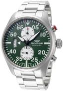 Glycine Miesten kello GL0444 Airpilot Chrono Vihreä/Teräs Ø44 mm