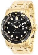 Invicta Miesten kello 39085 Pro Diver Musta/Kullansävytetty teräs