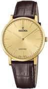 Festina Miesten kello F20016-2 Kullattu/Nahka Ø39 mm