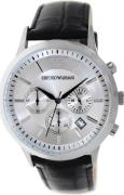 Emporio Armani Miesten kello AR2432 Dress Hopea/Nahka Ø43 mm