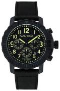 Nautica Chronograph Miesten kello NAI21006G Musta/Nahka Ø46 mm