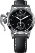 Graham Chronofighter Miesten kello 2CXAS.B02A Musta/Nahka Ø42 mm