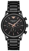 Emporio Armani Miesten kello AR1509 Dress Musta/Keraaminen Ø43 mm