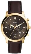 Fossil Miesten kello FS5763 Neutra Chronograph Musta/Nahka Ø44 mm