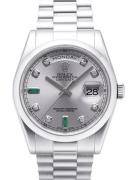 Rolex Miesten kello 118206-0114 Day-Date 36 Hopea/Platina Ø36 mm