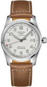 Longines Miesten kello L3.811.4.73.4 Spirit Hopea/Nahka Ø42 mm