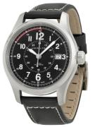 Hamilton Miesten kello H70595733 Khaki Field Musta/Nahka Ø40 mm