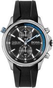 Hugo Boss Miesten kello 1513820 Globetrotter Musta/Kumi Ø46 mm