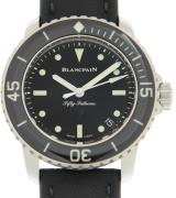 Blancpain Miesten kello 5015E-1130-B52A Fifty Fathoms Musta/Nahka