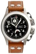 Hamilton Miesten kello H77716533 Khaki Musta/Nahka Ø43 mm