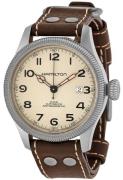 Hamilton Miesten kello H60455593 Khaki Field Beige/Nahka Ø42 mm