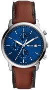 Fossil Miesten kello FS5850 Minimalist Chronograph Sininen/Nahka Ø42