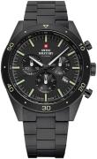 Swiss Military Miesten kello SM34079.03 Chrono Musta/Teräs Ø43 mm