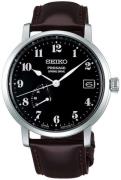 Seiko Miesten kello SNR039J1 Presage Musta/Nahka Ø39.5 mm