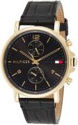 Tommy Hilfiger Miesten kello 1710417 Musta/Nahka Ø44 mm