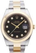 Rolex Miesten kello 126303-0005 Datejust 41 Musta/18K keltakultaa