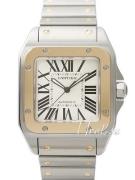 Cartier Miesten kello W200728G Santos Santos 100 Hopea/Teräs 38x38 mm