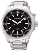 Seiko Miesten kello SKA685P1 Kinetic Musta/Teräs Ø44 mm