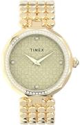 Timex Naisten kello TW2V02500 Asheville Vihreä/Kullansävytetty