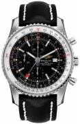 Breitling Miesten kello A24322121B1X1 Navitimer World Musta/Nahka