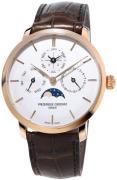 Frederique Constant Miesten kello FC-775V4S9 Slimline Hopea/Nahka