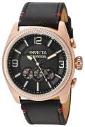 Invicta Miesten kello 22986 Aviator Musta/Nahka Ø47 mm