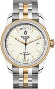 Tudor Miesten kello M56003-0112 Glamour Day-Date Valkoinen/18K