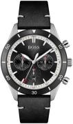 Hugo Boss Miesten kello 1513864 Santiago Musta/Nahka Ø44 mm