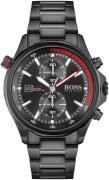 Hugo Boss Miesten kello 1513825 Globetrotter Musta/Teräs Ø46 mm