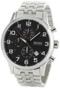 Hugo Boss Miesten kello 1512446 Chronograph Musta/Teräs Ø44 mm