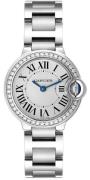 Cartier Naisten kello W4BB0015 Ballon Blue Hopea/Teräs Ø28 mm