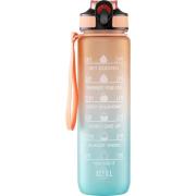 Beauty Rebels Motivational Water Bottle 1 L Orange Green