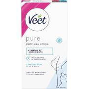 Veet Pure Wax Strips Sensitive Skin Legs & Body 20 kpl