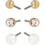 Dazzling J14 Earring Col 3-Pack W Bead Gold