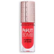 Makeup Revolution Pout Bomb Plumping Gloss Cherry Sheer Red