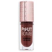 Makeup Revolution Pout Bomb Plumping Gloss Espresso Cool Nude