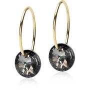 Blomdahl Golden Titanium Ear Ring 14 mm, Bicone 6 mm Light Rose