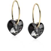 Blomdahl Golden Titanium Ear Ring 14 mm, Heart 10 mm, Rainbow Ros
