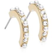 Blomdahl Golden Titanium Pendant Mixed Curved 15 mm, Crystal/Whit