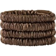 Lenoites Mulberry Silk Skinny Scrunchies Brown