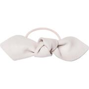 Corinne Leather Bow Big Hair Tie Cream