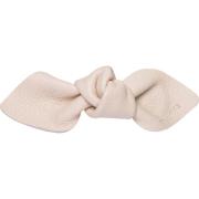 Corinne Leather Bow Big On Hair Clip Cream