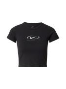 Nike Sportswear Paita 'Swoosh'  harmaa / musta / valkoinen